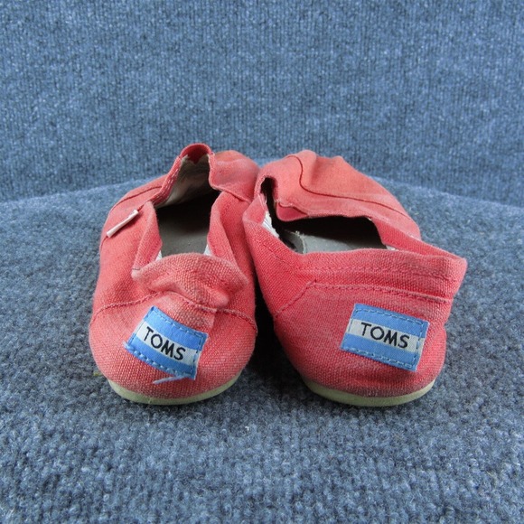 TOMS Women Flat Shoes Orange Fabric Slip On Size 8 Medium - Picture 5 of 10